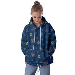 Magic Snowflakes Kids  Oversized Hoodie by SychEva