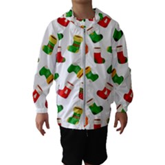 Christmas Socks  Kids  Hooded Windbreaker by SychEva