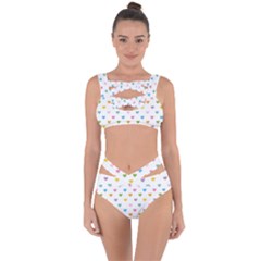 Small Multicolored Hearts Bandaged Up Bikini Set  by SychEva