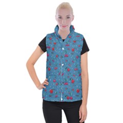 Red Cherries Athletes Women s Button Up Vest by SychEva