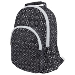 Black Lace Rounded Multi Pocket Backpack by SychEva