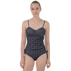 Black Lace Sweetheart Tankini Set by SychEva