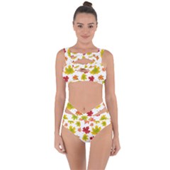 Bright Autumn Leaves Bandaged Up Bikini Set  by SychEva