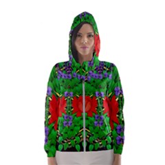 A Island Of Roses In The Calm Sea Women s Hooded Windbreaker by pepitasart