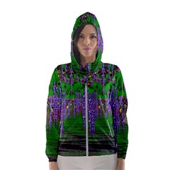 A Island Of Flowers In The Calm Sea Women s Hooded Windbreaker by pepitasart