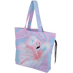 Flamingo Drawstring Tote Bag by flowerland