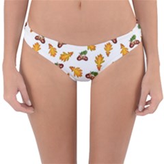 Oak Leaves And Acorns Reversible Hipster Bikini Bottoms by SychEva