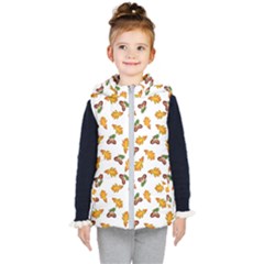 Oak Leaves And Acorns Kids  Hooded Puffer Vest by SychEva