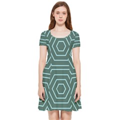Geometric Patterns Inside Out Cap Sleeve Dress by coxoas