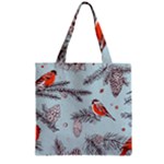 Christmas birds Zipper Grocery Tote Bag