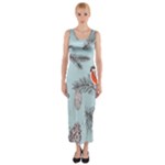 Christmas birds Fitted Maxi Dress