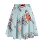 Christmas birds High Waist Skirt