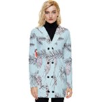 Christmas birds Button Up Hooded Coat 