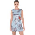 Christmas birds Lace Up Front Bodycon Dress
