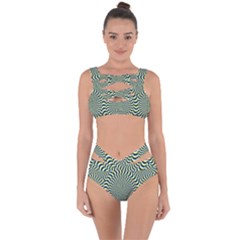 Illusion Waves Pattern Bandaged Up Bikini Set  by Sparkle