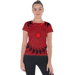 Illusion Waves Pattern Short Sleeve Sports Top  by Sparkle