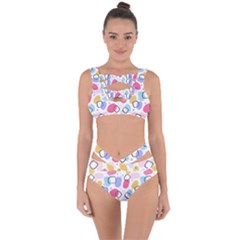 Abstract Multicolored Shapes Bandaged Up Bikini Set  by SychEva