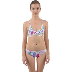 Abstract Multicolored Shapes Wrap Around Bikini Set by SychEva