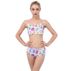 Abstract Multicolored Shapes Layered Top Bikini Set by SychEva