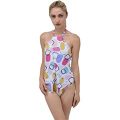 Abstract Multicolored Shapes Go With The Flow One Piece Swimsuit by SychEva