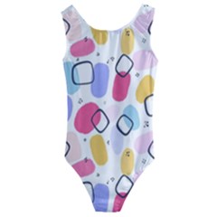 Abstract Multicolored Shapes Kids  Cut-out Back One Piece Swimsuit by SychEva