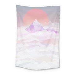 Mountain Sunset Above Clouds Small Tapestry by blueagate1