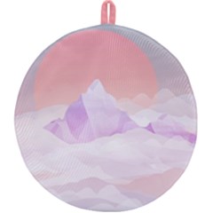 Mountain Sunset Above Clouds Round Trivet by walala