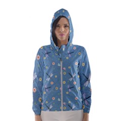 Cute Dragonflies In Spring Women s Hooded Windbreaker by SychEva