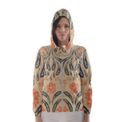 Folk Flowers Print Floral Pattern Ethnic Art Women s Hooded Windbreaker by Eskimos