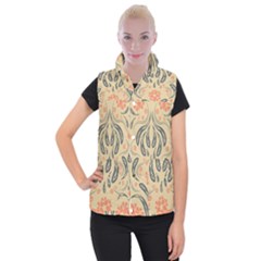 Folk Flowers Print Floral Pattern Ethnic Art Women s Button Up Vest by Eskimos