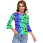 Rainbow Skull Collection Bell Sleeve Top