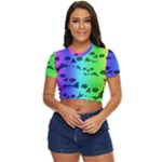 Rainbow Skull Collection Side Button Cropped Tee