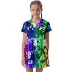 Rainbow Graffiti Kids  Asymmetric Collar Dress