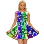 Rainbow Graffiti Sleeveless Button Up Dress