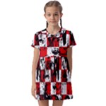 Emo Checker Graffiti Kids  Asymmetric Collar Dress