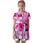Pink Star Splatter Kids  Asymmetric Collar Dress