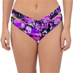 Purple Graffiti Double Strap Halter Bikini Bottom