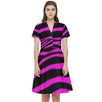 Pink Zebra Short Sleeve Waist Detail Dress