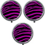 Pink Zebra Mini Round Pill Box (Pack of 3)