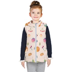 Summer Fruit Kids  Hooded Puffer Vest by SychEva