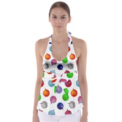 Christmas Balls Babydoll Tankini Top by SychEva