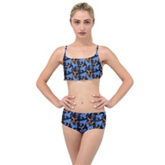 Blue Tigers Layered Top Bikini Set by SychEva