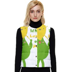 Lemon Over Pear Women s Short Button Up Puffer Vest by LemonPear