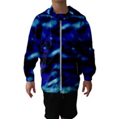 Blue Waves Abstract Series No8 Kids  Hooded Windbreaker by DimitriosArt