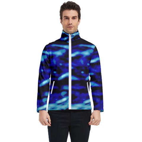 Blue Waves Abstract Series No8 Men s Bomber Jacket by DimitriosArt