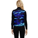 Blue Waves Abstract Series No8 Women s Short Button Up Puffer Vest View2