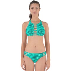 Light Reflections Abstract No9 Turquoise Perfectly Cut Out Bikini Set by DimitriosArt