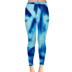 Blue Abstract 2 Inside Out Leggings by DimitriosArt