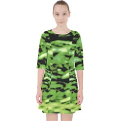 Green  Waves Abstract Series No11 Pocket Dress by DimitriosArt