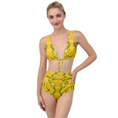 Floral Folk Damask Pattern Fantasy Flowers Floral Geometric Fantasy Tied Up Two Piece Swimsuit by Eskimos